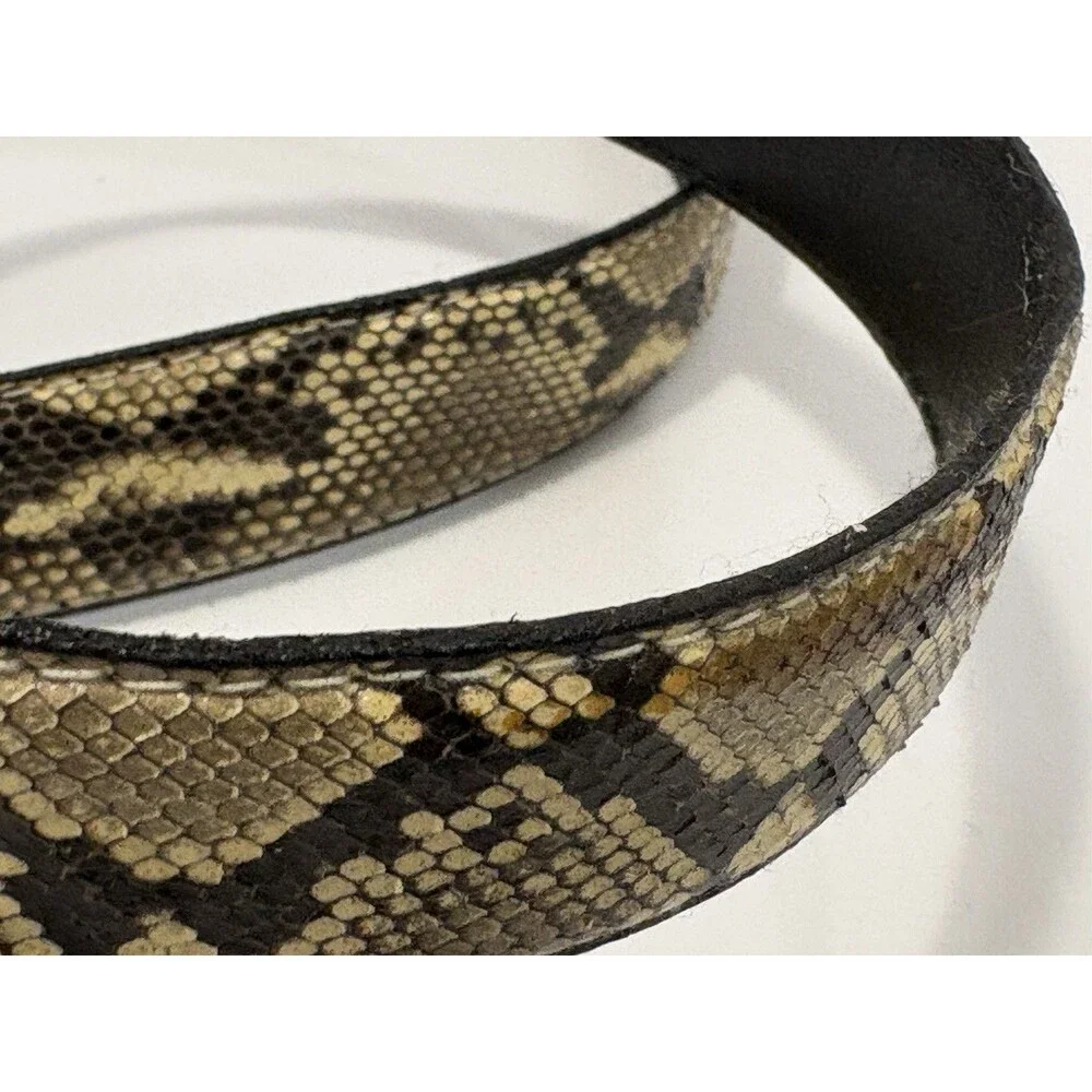 Vintage Genuine Python Women's Waist Belt Beige/Brown OS (No Size Marking)